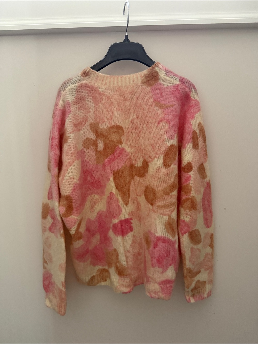 Sezane Cream Sweater with Pink and Tan Floral Print - size M - Picture 2 of 4